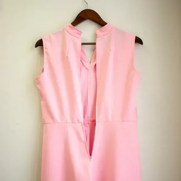 Vintage 80s Pink Sleeveless Dress Size Medium - Picture 5 of 8